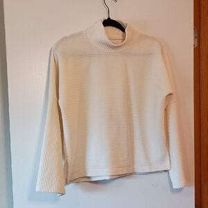Madewell Cream Ribbed Mock Neck Sweater